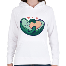 PRINTFASHION Terhes avokádó - Női kapucnis pulóver - Fehér női pulóver, kardigán