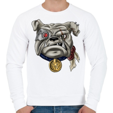 PRINTFASHION Terminator Bulldog - Férfi pulóver - Fehér férfi pulóver, kardigán