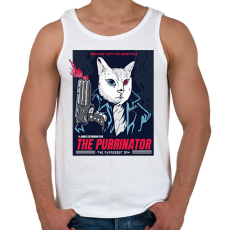 PRINTFASHION Terminátor cica - Férfi atléta - Fehér