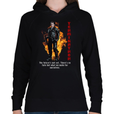 PRINTFASHION terminator - Női kapucnis pulóver - Fekete női pulóver, kardigán
