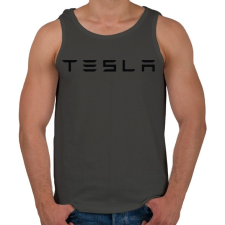 PRINTFASHION TESLA felirat - Férfi atléta - Sötétszürke atléta, trikó