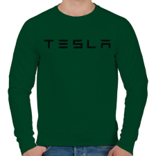 PRINTFASHION TESLA felirat - Férfi pulóver - Sötétzöld férfi pulóver, kardigán