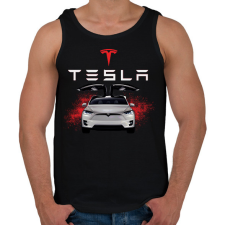 PRINTFASHION tesla - Férfi atléta - Fekete atléta, trikó