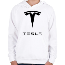 PRINTFASHION Tesla - Gyerek kapucnis pulóver - Fehér