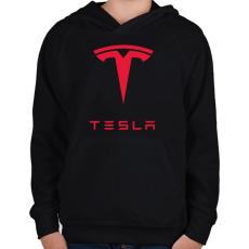 PRINTFASHION Tesla - Gyerek kapucnis pulóver - Fekete
