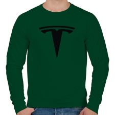 PRINTFASHION TESLA logo fekete - Férfi pulóver - Sötétzöld férfi pulóver, kardigán