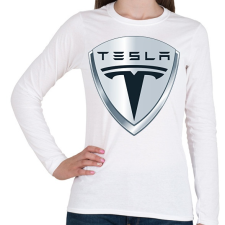 PRINTFASHION Tesla - Női hosszú ujjú póló - Fehér női póló