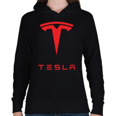 PRINTFASHION Tesla - Női kapucnis pulóver - Fekete