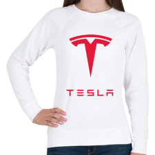 PRINTFASHION Tesla - Női pulóver - Fehér női pulóver, kardigán