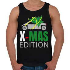 PRINTFASHION Tesla x-mas - Férfi atléta - Fekete