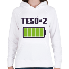 PRINTFASHION Tesó #2 - Női kapucnis pulóver - Fehér női pulóver, kardigán