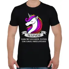 PRINTFASHION Testvér unikornis - Férfi póló - Fekete férfi póló
