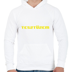 PRINTFASHION Tesztüzem - Férfi kapucnis pulóver - Fehér
