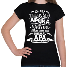 PRINTFASHION Tetováló apuka - Női póló - Fekete