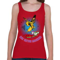 PRINTFASHION Tetováló gép - Női atléta - Cseresznyepiros