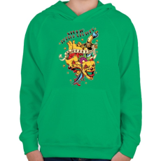 PRINTFASHION Tetováló gyár - Gyerek kapucnis pulóver - Zöld