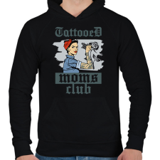 PRINTFASHION Tetovált anyák klubja - Férfi kapucnis pulóver - Fekete férfi pulóver, kardigán