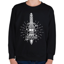 PRINTFASHION Tetovált és művelt - Gyerek pulóver - Fekete gyerek pulóver, kardigán
