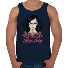 PRINTFASHION Tetovált lány - Férfi atléta - Sötétkék