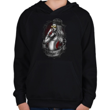 PRINTFASHION Tetovált lány - Gyerek kapucnis pulóver - Fekete gyerek pulóver, kardigán