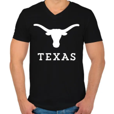 PRINTFASHION Texas  - Férfi V-nyakú póló - Fekete férfi póló