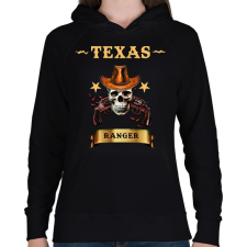 PRINTFASHION TEXAS RANGER SKULL - Női kapucnis pulóver - Fekete női pulóver, kardigán