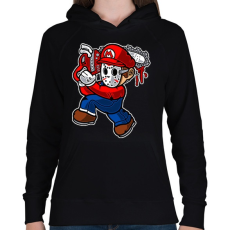 PRINTFASHION Texasi Marió - Női kapucnis pulóver - Fekete