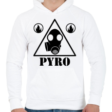 PRINTFASHION TF 2- Pyro - Férfi kapucnis pulóver - Fehér