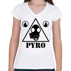 PRINTFASHION TF 2- Pyro - Női V-nyakú póló - Fehér