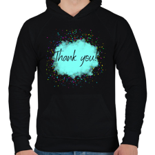 PRINTFASHION Thank you - Férfi kapucnis pulóver - Fekete férfi pulóver, kardigán