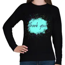 PRINTFASHION Thank you - Női pulóver - Fekete női póló