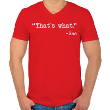PRINTFASHION That's - Férfi V-nyakú póló - Piros férfi póló