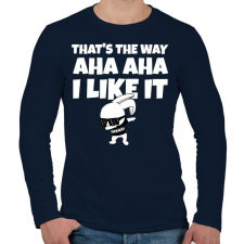 PRINTFASHION That's the way I like it - Férfi hosszú ujjú póló - Sötétkék férfi póló