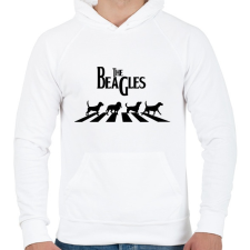PRINTFASHION The Beagles - Férfi kapucnis pulóver - Fehér férfi pulóver, kardigán