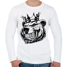 PRINTFASHION The bearking - Férfi hosszú ujjú póló - Fehér férfi póló