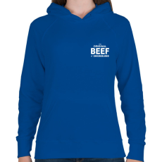 PRINTFASHION The BEEF original - A mackó - Női kapucnis pulóver - Királykék