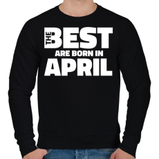 PRINTFASHION The Best are born in april - Férfi pulóver - Fekete