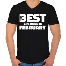 PRINTFASHION The Best are born in february - Férfi V-nyakú póló - Fekete