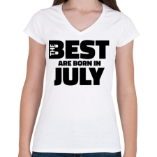 PRINTFASHION The Best are born in july - Női V-nyakú póló - Fehér női póló