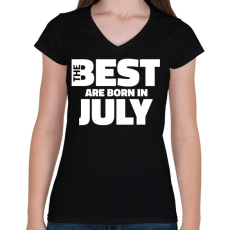 PRINTFASHION The Best are born in july - Női V-nyakú póló - Fekete