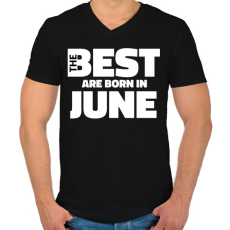 PRINTFASHION The Best are born in june - Férfi V-nyakú póló - Fekete