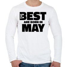 PRINTFASHION The Best are born in may - Férfi hosszú ujjú póló - Fehér férfi póló
