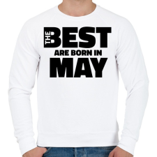 PRINTFASHION The Best are born in may - Férfi pulóver - Fehér férfi pulóver, kardigán