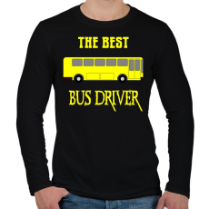 PRINTFASHION THE BEST BUS DRIVER - Férfi hosszú ujjú póló - Fekete