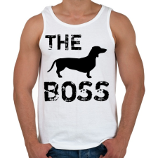 PRINTFASHION The boss - Férfi atléta - Fehér atléta, trikó