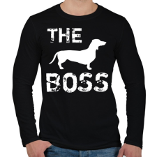 PRINTFASHION The boss - Férfi hosszú ujjú póló - Fekete férfi póló