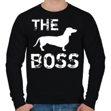 PRINTFASHION The boss - Férfi pulóver - Fekete férfi pulóver, kardigán