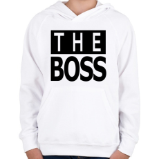 PRINTFASHION The Boss - Gyerek kapucnis pulóver - Fehér