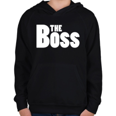 PRINTFASHION The Boss - Gyerek kapucnis pulóver - Fekete
