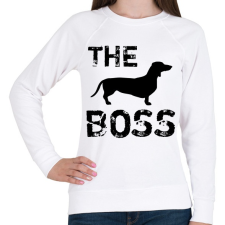 PRINTFASHION The boss - Női pulóver - Fehér női pulóver, kardigán